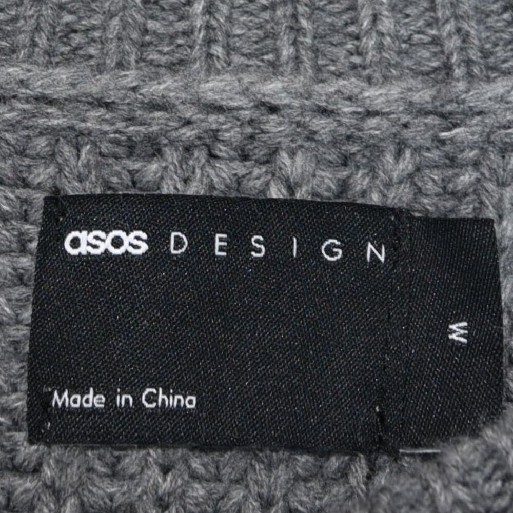 ASOS Grey Knit Sweater M Chunky Ribbed Minimalist Cozy Normcore Soft Grunge - Picture 8 of 9